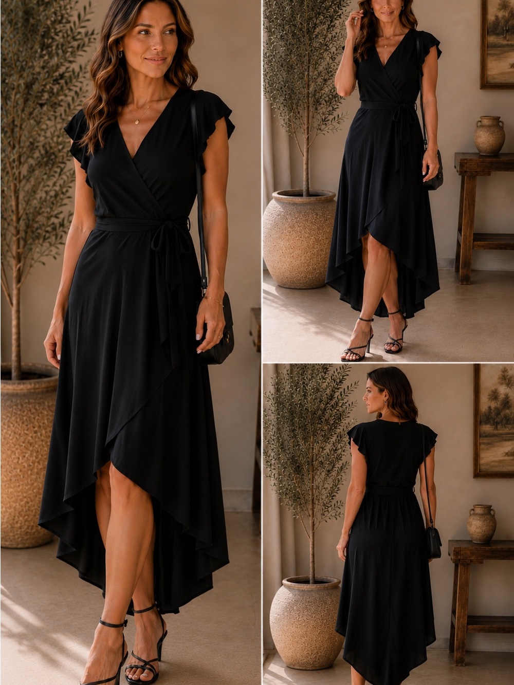 Women's Black High-Low Dress